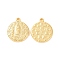 Ion Plating(IP) 304 Stainless Steel Pendants, Flat Round with Virgin Mary Charms, Religion, Golden, 21x18x3mm, Hole: 1.6mm