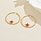 Stainless Steel Hoop Earrings, with Enamel, Golden, Star, 50x49mm