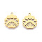 201 Stainless Steel Pendants, Fan, Laser Cut, Ion Plating(IP), Real 18K Gold Plated, 17.5x15x1mm, Hole: 1.2mm