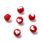 Handmade Polymer Clay Beads, Round with Heart Pattern, Red, 8mm, Hole: 1.5mm