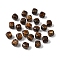Opaque Acrylic Beads, Imitation Gemstone, Cube, Two Tone, Coffee, 17x15.5x15.5mm, Hole: 3mm, 143pcs/500g