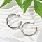 202 Stainless Steel Stud Earring, with 316 Surgical Stainless Steel Pin, Stainless Steel Color, 40.5~41x5mm