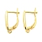 Brass Hoop Earring Findings with Latch Back Closure, Oval, Real 18K Gold Plated, 21x11.5x3mm, Hole: 1.6mm, Pin: 0.9mm
