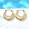 304 Stainless Steel Hoop Earrings for Women, Ion Plating(IP), Oval, Real 18K Gold Plated, 21.5x20x4mm