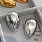Teardrop Alloy Stud Earrings, Platinum, 41x26mm