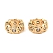 Brass Micro Pave Cubic Zirconia Beads, Flat Round, Real 18K Gold Plated, 11.5x5mm, Hole: 7.5mm
