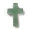 Synthetic Green Aventurine Pendants, Religion Corss Charms, 26~26.5x17.5~18x6~6.5mm, Hole: 1.6mm