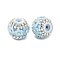 Bling Resin Rhinestone Flower Beads, Fancy Beads, with Acrylic & Imitation Pearls Embellishments, for DIY Beadable Pens and Keychains, Blue, 20x18mm, Hole: 3mm