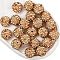 Round Polymer Clay Czech Glass Rhinestone Beads, Pave Disco Ball Beads, 362_Light Peach, PP9(1.5~1.6mm), 8mm, Hole: 1mm