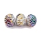 Electroplate Glass Beads, Rondelle with Wave Pattern, Faceted, Colorful, 7~8x5.5~6mm, Hole: 1~1.2mm
