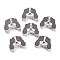 Printed Wood Beads, Dog, Dark Gray, 15x19.5x6mm, Hole: 2.5mm