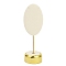 Round Microfiber Pendant Display Riser Stands, with Aluminium Alloy Base, Beige, Golden, 5.55x5.55x18.2cm
