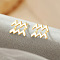 925 Sterling Silver Stud Earrings, Golden, Aquarius, 10x10mm