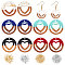 DIY 6 Pairs Ring with Heart Wood Earring Makings, Including Pendants, Brass Earring Hooks & Jump Ring, Mixed Color, Pendant: 12pcs