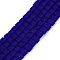 Transparent Frosted Glass Beads Strands, Cube, Faceted, Dark Blue, 4~4.5x4~4.5x4~4.5mm, Hole: 1~1.2mm, about 97~98pcs/strand, 16.14~16.54 inch(41~42cm)