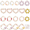 20Pcs 10 Styles Alloy Enamel Pendants, with ABS Beads and Rhinestone, Golden, Mixed Shapes, Mixed Color, 22~28x17.5~28x2.5~4.5mm, Hole: 1.6~2mm, 2pcs/style
