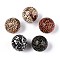 Printed Schima Wood Beads, Leopard Print, Large Hole Beads, Round, Mixed Color, 15.5~16.5mm, Hole: 3.5~4.5mm