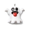 Halloween Opaque Resin Pendants, with Platinum Iron Loop, Ghost, 31.5x29x9mm, Hole: 2mm