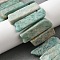 Natural Amazonite Beads Strands, Rectangle, Top Drilled, 22~60x6~14x6~9mm, Hole: 1.5~2mm, about 17~22pcs/strand, 7.48''~8.07''(19~20.5cm)