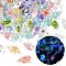 Luminous Transparent Resin Pendants, Conch, Glow in the Dark, Mixed Color, 39x19.5x14.5mm, Hole: 1.6mm