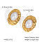 304 Stainless Steel Oval Stud Earrings, with Imitation Pearl, Real 18K Gold Plated, 27.9x21.7mm