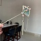 Alloy Enamel Hair Sticks, Hair Accessories for Woman Girls, with Initation Pearl Beads, Fan with Flower, Olive Drab, 180mm