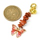 合金エナメル蝶のペンダントの装飾  天然レッドジャスパーチップとカニカンチャーム  64mm HJEW-JM01555-05-3