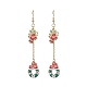 5 пара 5 стильных серег-подвесок из сплава и эмали с рождественской тематикой EJEW-JE06563-5