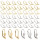 PandaHall 48pcs 6 Styles Leverback French Earring Hooks with Open Loop Stainless Steel Color and Gold Lever Back Hoop Earring Dangle Ear Wire Findings for Jewelry Making STAS-PH0001-54-1