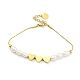 Bracelet en perles naturelles et cœur BJEW-Z016-04G-1