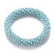 Bracelets extensibles en perles de verre opaque facettées plaquées couleur ab BJEW-S144-003D-3