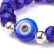 Fingerring mit Perlen aus Glas und Bunte Malerei für Damen RJEW-JR00500-6