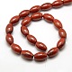 Oval Natural Red Jasper Beads Strands G-P062-08-2