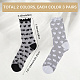 6 пара двухцветных нейлоновых носков из стеклошелка для женщин и девочек AJEW-CN0004-32-2