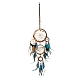 Indian Style ABS Woven Web/Net with Feather Pendant Decorations AJEW-B016-06-2