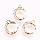 Brass Micro Pave Cubic Zirconia Charms KK-P157-22G-NF-1