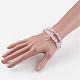 Bracelets extensibles avec perles en quartz rose naturel BJEW-JB02724-01-6