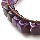 Bracelet de perles tressées en agate naturelle cube avec arbre de vie en alliage BJEW-JB08250-02-4