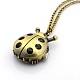 Alloy Ladybug Pendant Necklace Quartz Pocket Watch WACH-P001-02-2