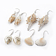 Electroplate Shell Beads Dangle Earrings EJEW-JE02896-1