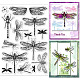 GLOBLELAND Dragonfly Clear Stamps for DIY Scrapbooking Insect Dragonfly Silicone Stamp Seals Transparent Stamps for Cards Making Photo Album Journal Home Decoration 6.3×4.33inch DIY-WH0448-0488-1