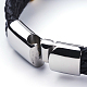 Bracelets multi-rangs avec cordon en cuir tressé BJEW-F291-05GP-4