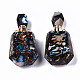 Colgantes de botellas de perfume que se pueden abrir de bronzita sintética y jaspe imperial ensamblados G-S366-059C-2