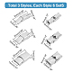 Unicraftale 18Pcs 3 Styles Smooth Surface 201 Stainless Steel Watch Band Clasps STAS-UN0051-84-3