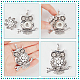 Nbeads 6pcs 6 style alliage strass accrocher snap base pendentifs FIND-NB0003-51-3