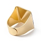 スクエアエナメル、ナザールボンジュウワイドバンド指輪  本物の 18K ゴールドメッキ真鍮調節可能なリング、女性、男性用  ブルー  18.5mm  内径：17mm RJEW-A014-02G-04-4