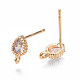 Brass Stud Earring Findings KK-Q750-032G-2