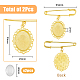 2Pcs Oval Blank Glass Dome Wedding Bouquet Photo Charms Safety Pin Brooches JEWB-AB00008-2
