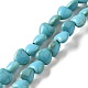 Brins de perles synthétiques teintes en turquoise G-E594-09-1