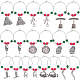Benecreat 20pcs 10 Stile Messing Creolen mit Glasperle für Frauen AJEW-BC0003-16-1